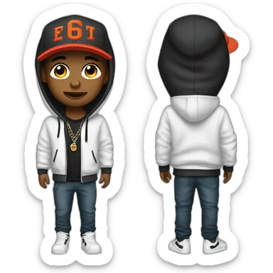 rapper in snapback and hoodie sticker