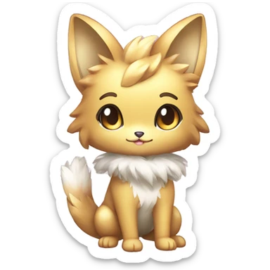  High quality detailed Cute Cool Kawaii stylish Pretty Chibi Fur-Sona Shiny Colorful Sparkly Fakemon Full Body sticker