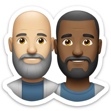 Handsome bald bearded man and ugly bearded bald man sticker
