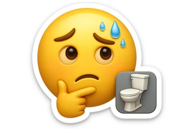 emoji stile iphone che riguarda l'argomento "stipsi/andrò al bagno oggi?", iperrealistico 4k sticker