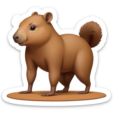 Female capybara doing downward dog yoga pose sticker