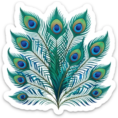 Peacock feathers sticker