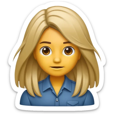 emoji de una persona que le estan haciendo mechas californianas sticker