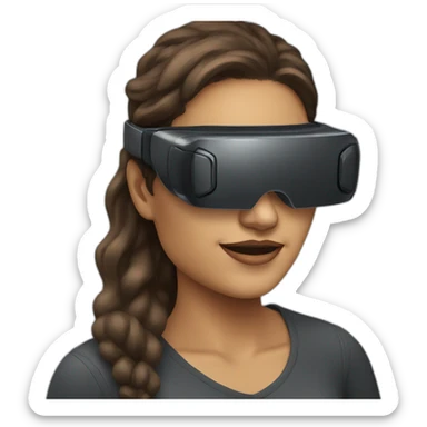 woman wearing virtual reality glasses sticker