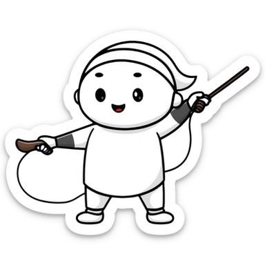 A person whipping a whip sticker