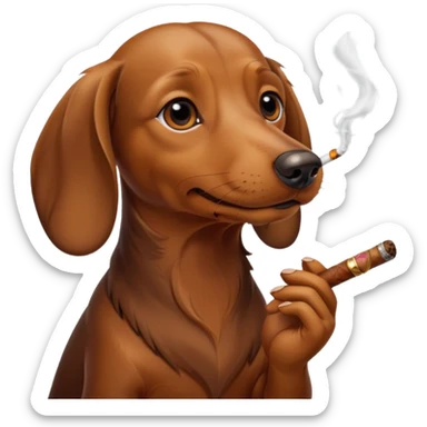 A daschund smoking sticker