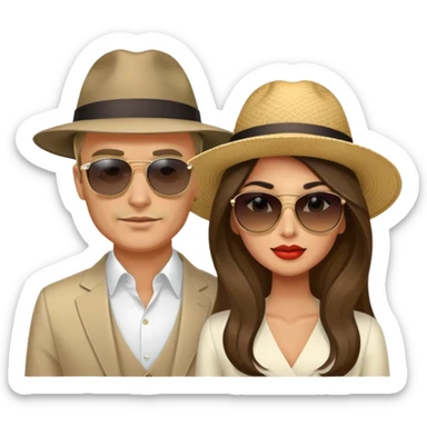 Couple having an adventure in Montenegro russian man and elegant  Latina girl  sticker