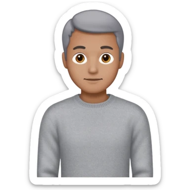 cashmere sweater grey men, just the sweater, no emojis on it sticker