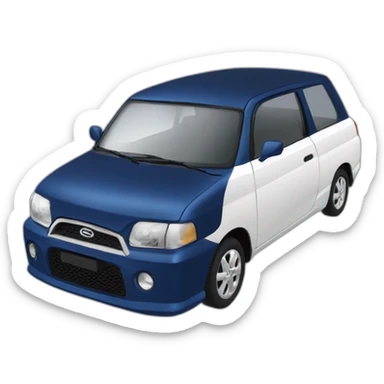 daihatsu dark blue atrai and white saluki sticker