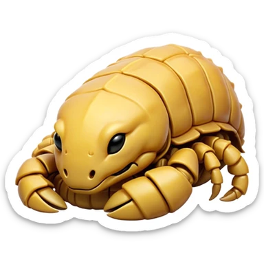 Meme-Worthy Cute Sleeping Emperor Scorpion Portrait Emoji, Head resting peacefully with a contented smile, showcasing a robust build and a luxuriously soft, textured exoskeleton, eyes gently closed in a serene, restful repose, Simplified yet hilariously adorable features, highly detailed, glowing with a soft, drowsy light, high shine, relaxed and utterly lovable, stylized with an air of playful laziness, soft glowing outline, capturing the essence of a sleeping scorpion that feels destined to become the next viral sensation of adorable rest! sticker