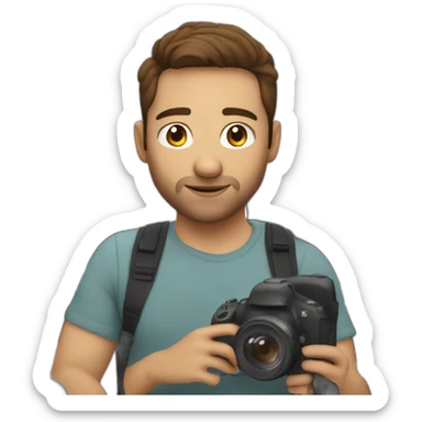 Videographer brown hair no glasses about 35 years old sticker