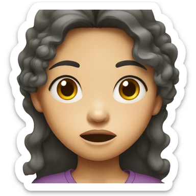 Angry Vietnamese girl with curly long hair sticker
