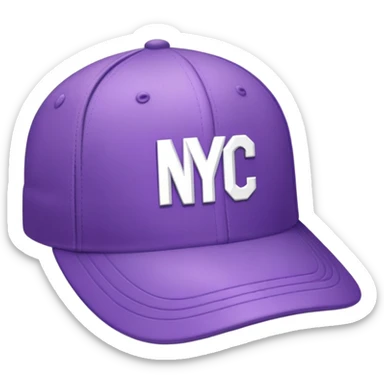 purple cap with a NYC logo on it sticker