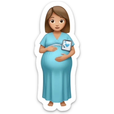 heavily pregnant woman with very very large overdue  quadruplets belly sticker