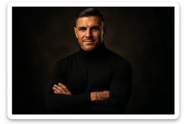 uomo che accoglie le sfide della vita e le supera senza paura, iperrealistica cinematografica 4k sticker