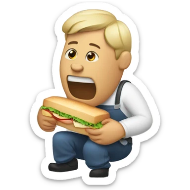 clutching a sandwich sticker