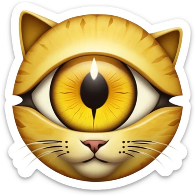 Realistic Cat-Reptile slit pupil eye in a circle  sticker