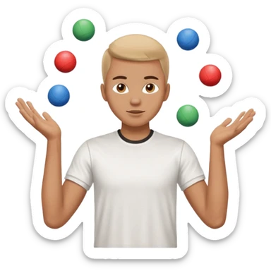 person mimicking juggling but without the balls sticker