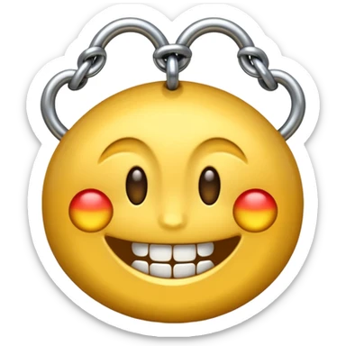 Emoji con dientes de oro y cadenas de oro sticker