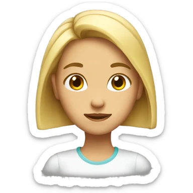 Girl head tilting head sticker