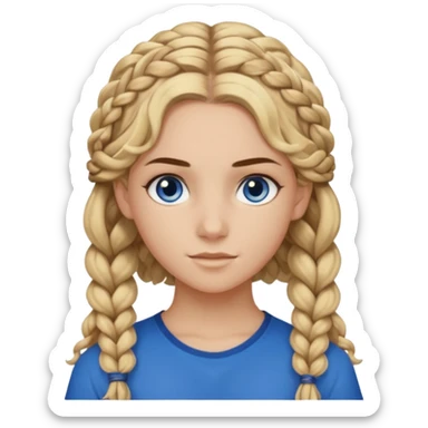 Black annabeth chase brown hair with braids with Percy Jackson blonde curly hair blue eyes sticker