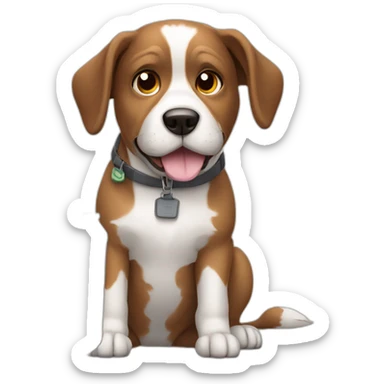 dog wit airpots sticker