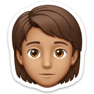 11 year old boy with brown hair and brown eyes  sticker