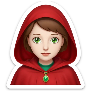 Handmaid woman with brown hair and green eyes. Only head sticker