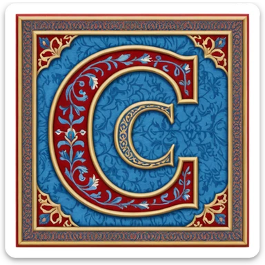  letter c made out of persian carpet texture sticker