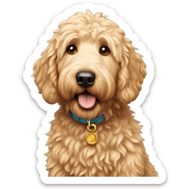 Golden doodle dog sticker