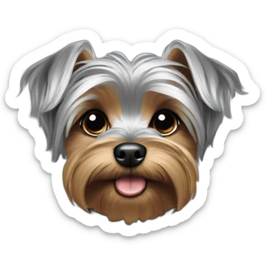 Silver Yorkie wearing pj’s droopy ears sticker