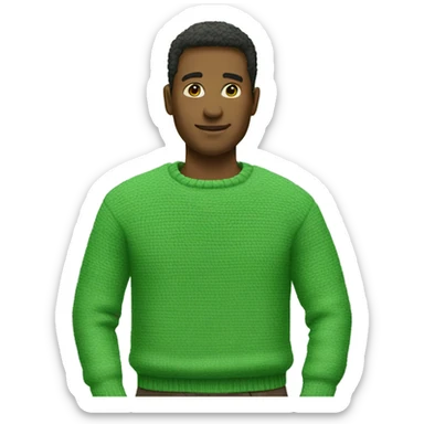 Just a green sweater without a person sticker