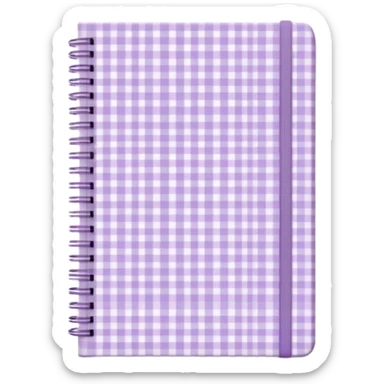 Cute  journal cover, pastel purple gingham pattern
Handwritten feminine typography, soft aesthetic, cozy girl vibe
Clean product mockup, minimal shadows, lifestyle stationery style sticker