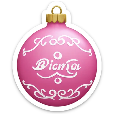 pink ornament with the name bianca on it in cursive sticker