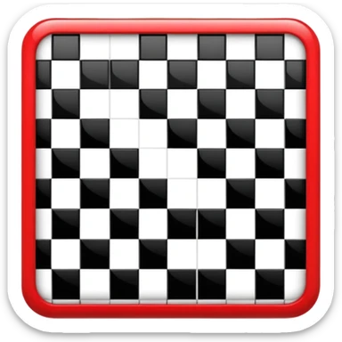 checker board in black white red sticker