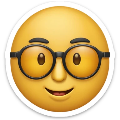 a round yellow circular emoji wearing sunglasses with a cocky face sticker