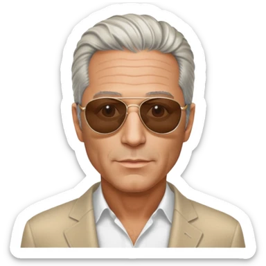 Photo-accurate hyperrealistic real life Jeffrey Epstein outside VOGUE trendy aesthetic  sticker