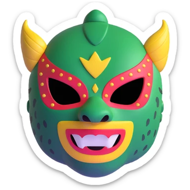 Louisiana themed luchador mask with alligator design and bayou elements sticker
