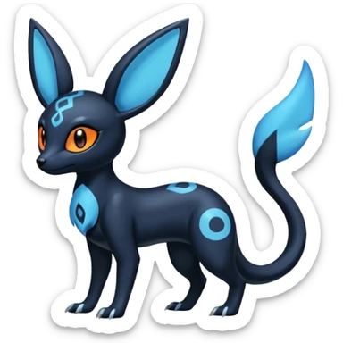 Shiny Aural Umbreon-Amaura-Salandit-Fakémon-fusion (full body) sticker