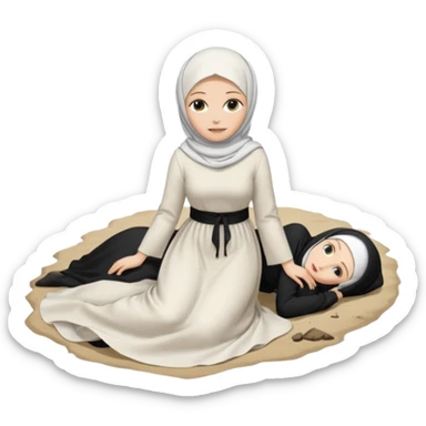 Epstein island with woman with hijab dead on ground sticker