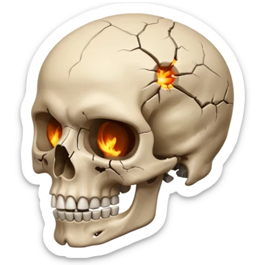 Lebka 💀 vybuchující hlavy ne vlasy sticker