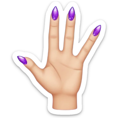Glitter Roxo e Ciano Mão apontando para direita sticker