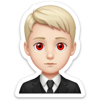 the crowned formal boy red eye sticker