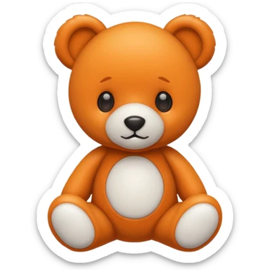 Orange and white teddy bear  sticker