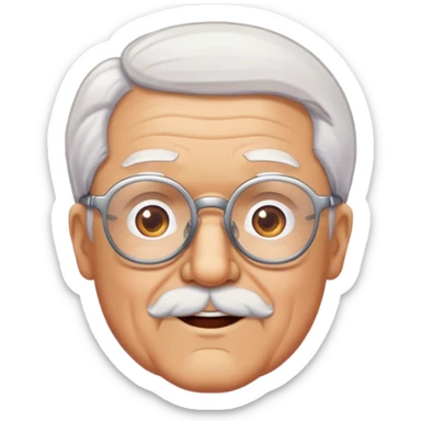 blunt grand paawith spects and white hair sticker