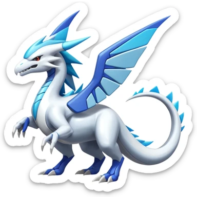 Futuristic Epic Legendary Shiny Cyber-Latios-Dialga-Suicune-Reshiram-Creature, (full body) sticker