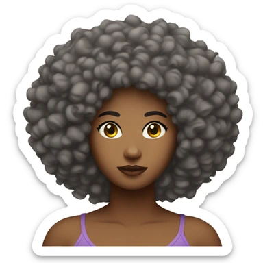 Full body curvy beauty full lower stomach pulled up Afro hair sticker