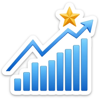 reports icon for site navigation. chart goes up and to the right sticker