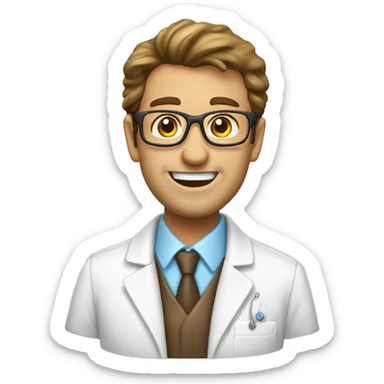 dentista giovane capello castano  sticker