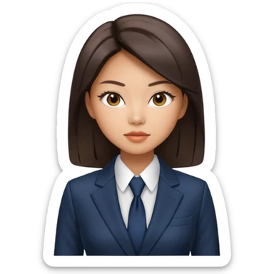 Jennie Kim, medium shot, in a modern business suit sticker
